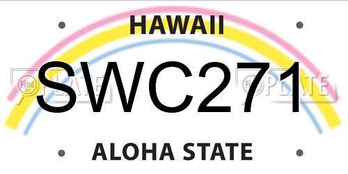 SWC271 Hawaii License Plate
