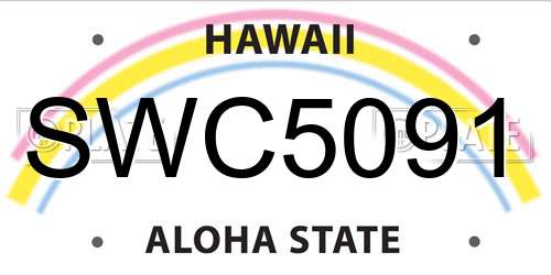 SWC5091 Hawaii License Plate
