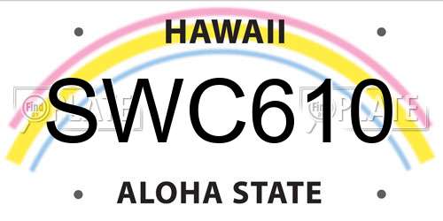 SWC610 Hawaii License Plate