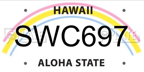 SWC697 Hawaii License Plate
