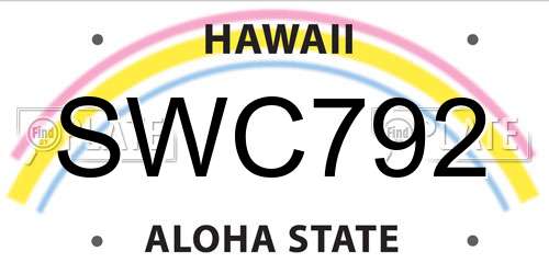 SWC792 Hawaii License Plate