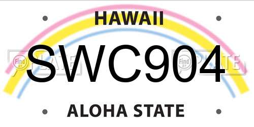 SWC904 Hawaii License Plate