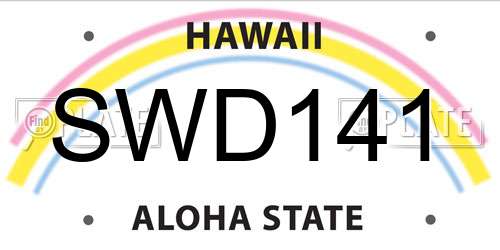 SWD141 Hawaii License Plate