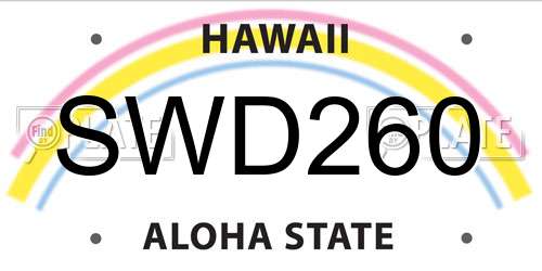 SWD260 Hawaii License Plate