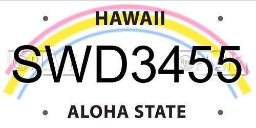 SWD3455 Hawaii License Plate