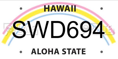 SWD694 Hawaii License Plate