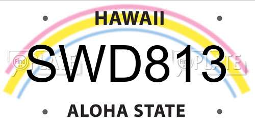 SWD813 Hawaii License Plate