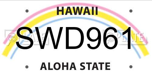 SWD961 Hawaii License Plate