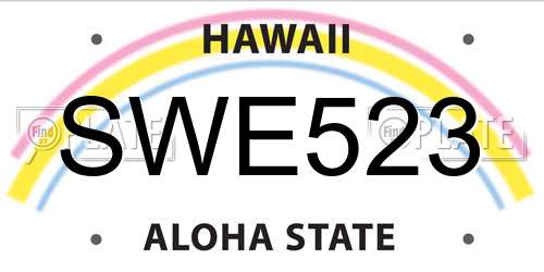 SWE523 Hawaii License Plate