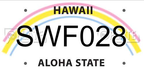 SWF028 Hawaii License Plate