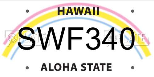 SWF340 Hawaii License Plate