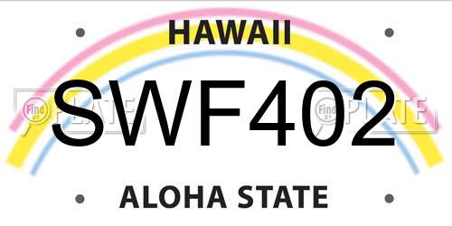 SWF402 Hawaii License Plate