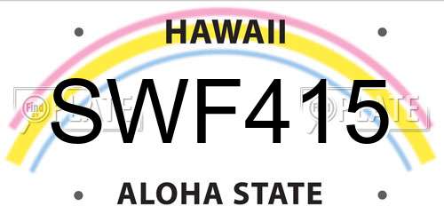 SWF415 Hawaii License Plate