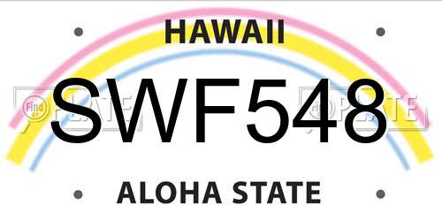 SWF548 Hawaii License Plate