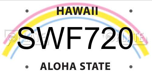 SWF720 Hawaii License Plate