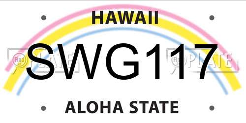 SWG117 Hawaii License Plate