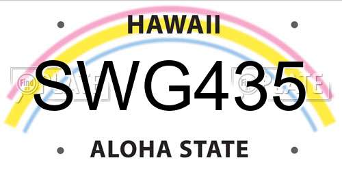 SWG435 Hawaii License Plate