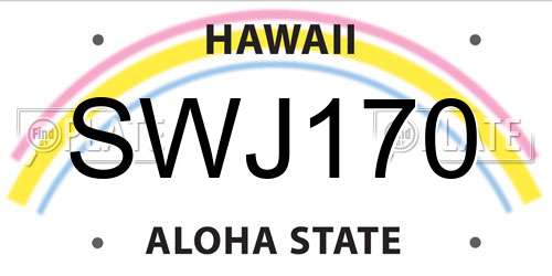 SWJ170 Hawaii License Plate