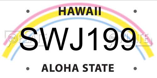 SWJ199 Hawaii License Plate