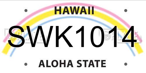 SWK1014 Hawaii License Plate