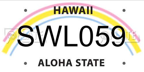 SWL059 Hawaii License Plate