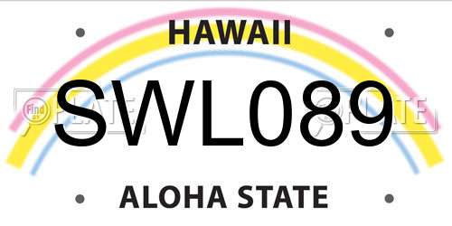 SWL089 Hawaii License Plate