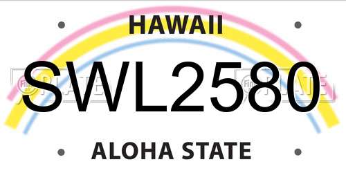SWL2580 Hawaii License Plate