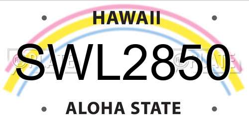 SWL2850 Hawaii License Plate