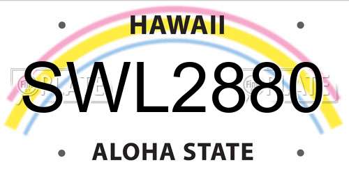 SWL2880 Hawaii License Plate