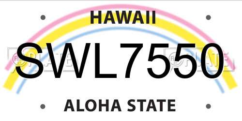 SWL7550 Hawaii License Plate