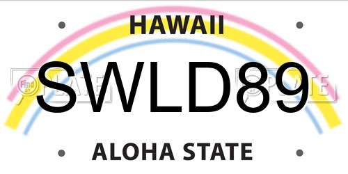 SWLD89 Hawaii License Plate