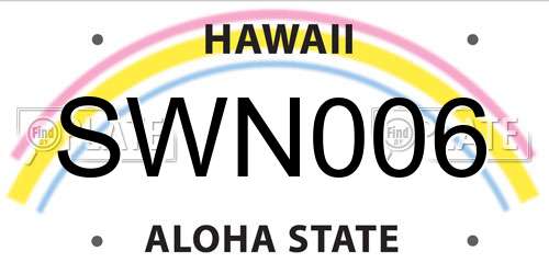 SWN006 Hawaii License Plate