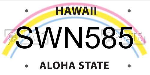 SWN585 Hawaii License Plate