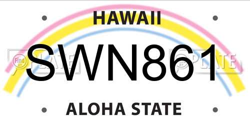 SWN861 Hawaii License Plate