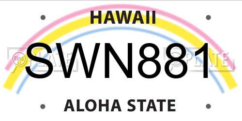 SWN881 Hawaii License Plate