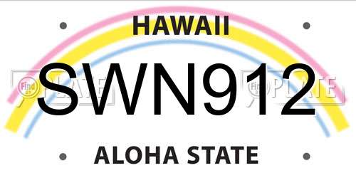 SWN912 Hawaii License Plate