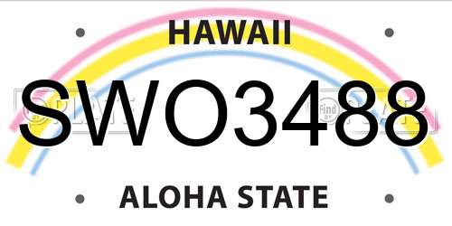 SWO3488 Hawaii License Plate
