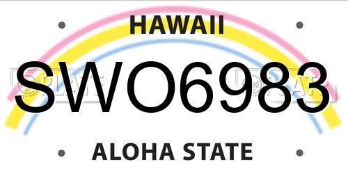 SWO6983 Hawaii License Plate