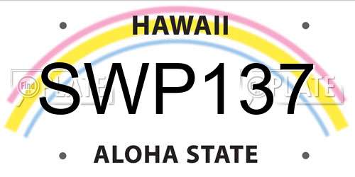 SWP137 Hawaii License Plate