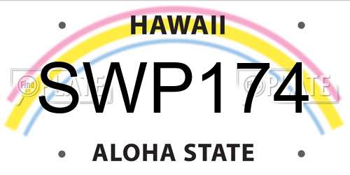 SWP174 Hawaii License Plate