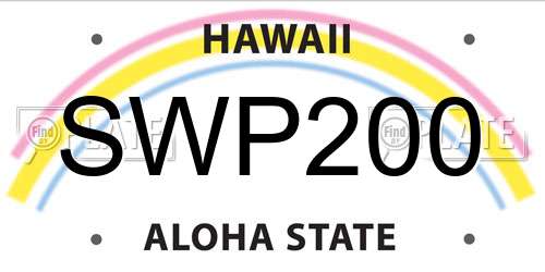 SWP200 Hawaii License Plate