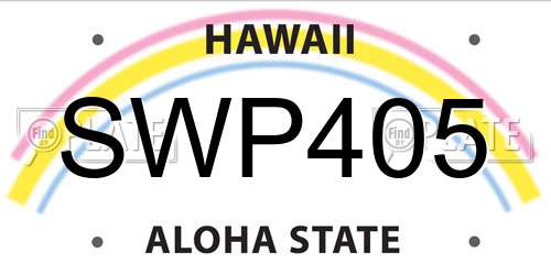 SWP405 Hawaii License Plate