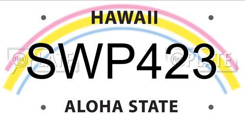 SWP423 Hawaii License Plate