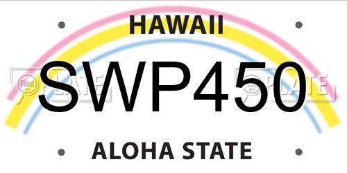 SWP450 Hawaii License Plate