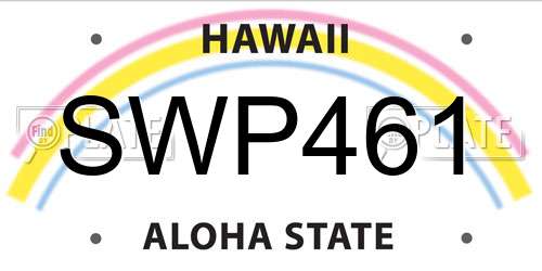 SWP461 Hawaii License Plate
