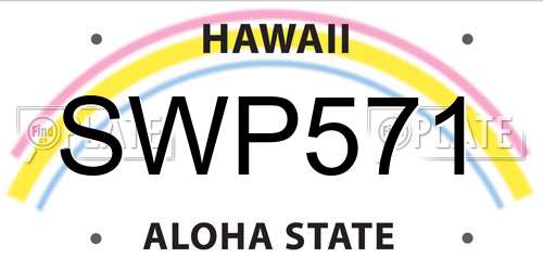 SWP571 Hawaii License Plate