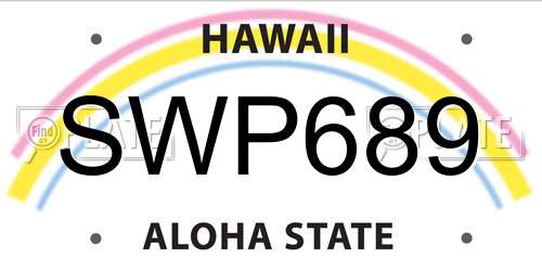 SWP689 Hawaii License Plate