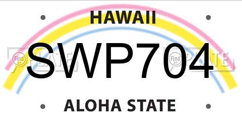 SWP704 Hawaii License Plate
