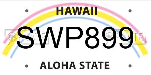 SWP899 Hawaii License Plate