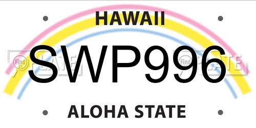 SWP996 Hawaii License Plate